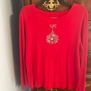 Talbots red holiday shirt.